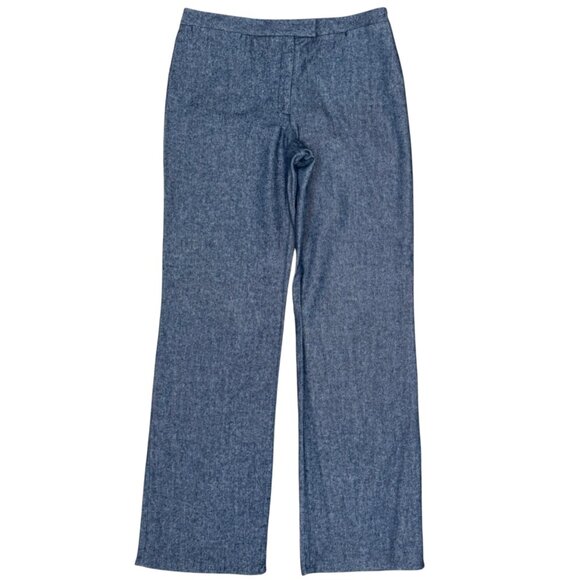 EUC Women's J. CREW Tweed Lined Wool Blend Trouser Pants Chambray Blue | Size 8 - Picture 1 of 10